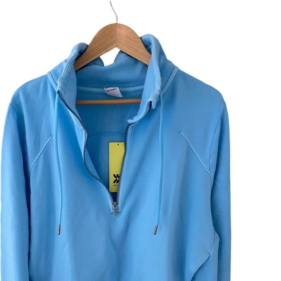 All In Motion Blue Mock Neck 1/2 Zip Core Fleece Sweatshirt NWT Size 1X - Picture 3 of 6
